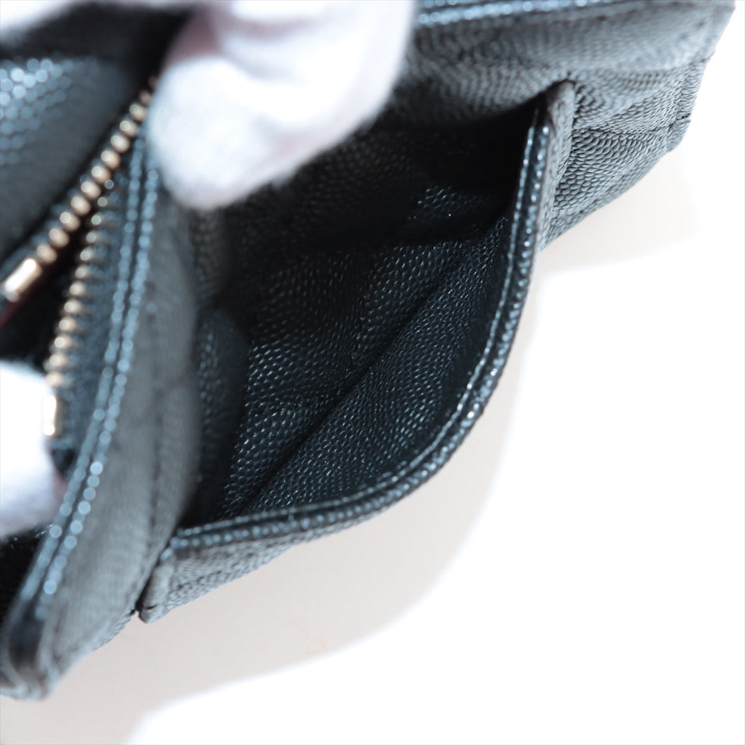 Top Quality Chanel Matrasse Caviar S Chain Wallet Black Gold