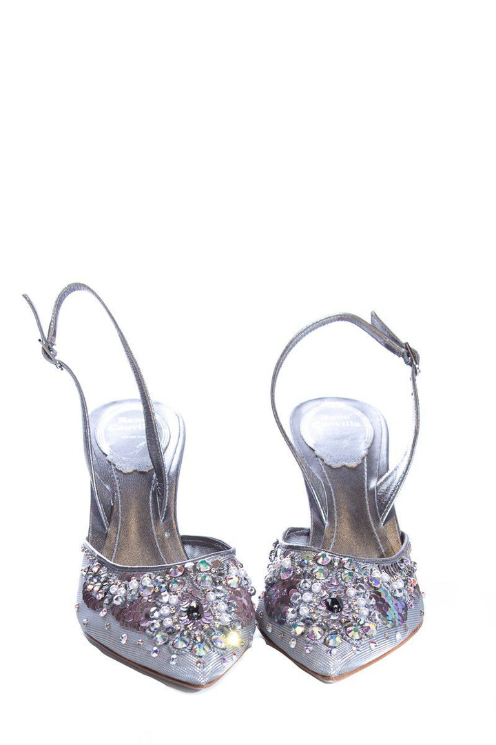 Rene Caovilla Silver Slingbacks SZ 37