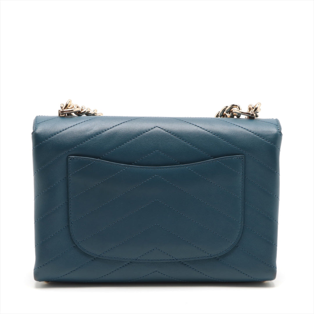 Top Quality Chanel Chevron in Chain Shoulder Bag Blue G