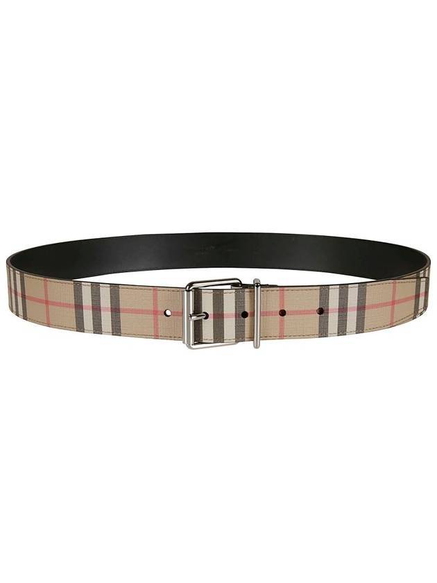 Burberry Men's Check Leather Belt Beige