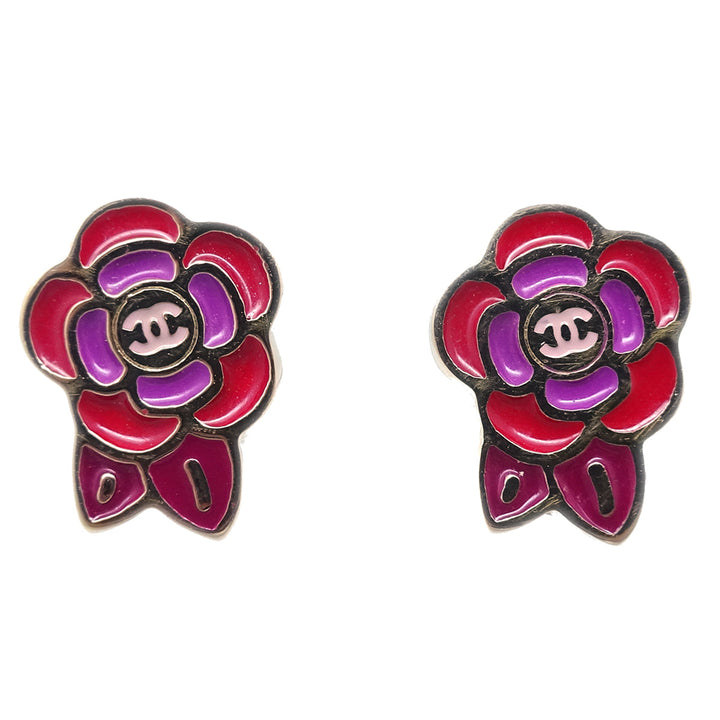 Top Quality Chanel Camellia Piercing Earrings Red 05P