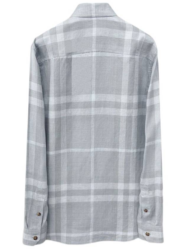 Burberry Check Long Sleeve Shirt Grey