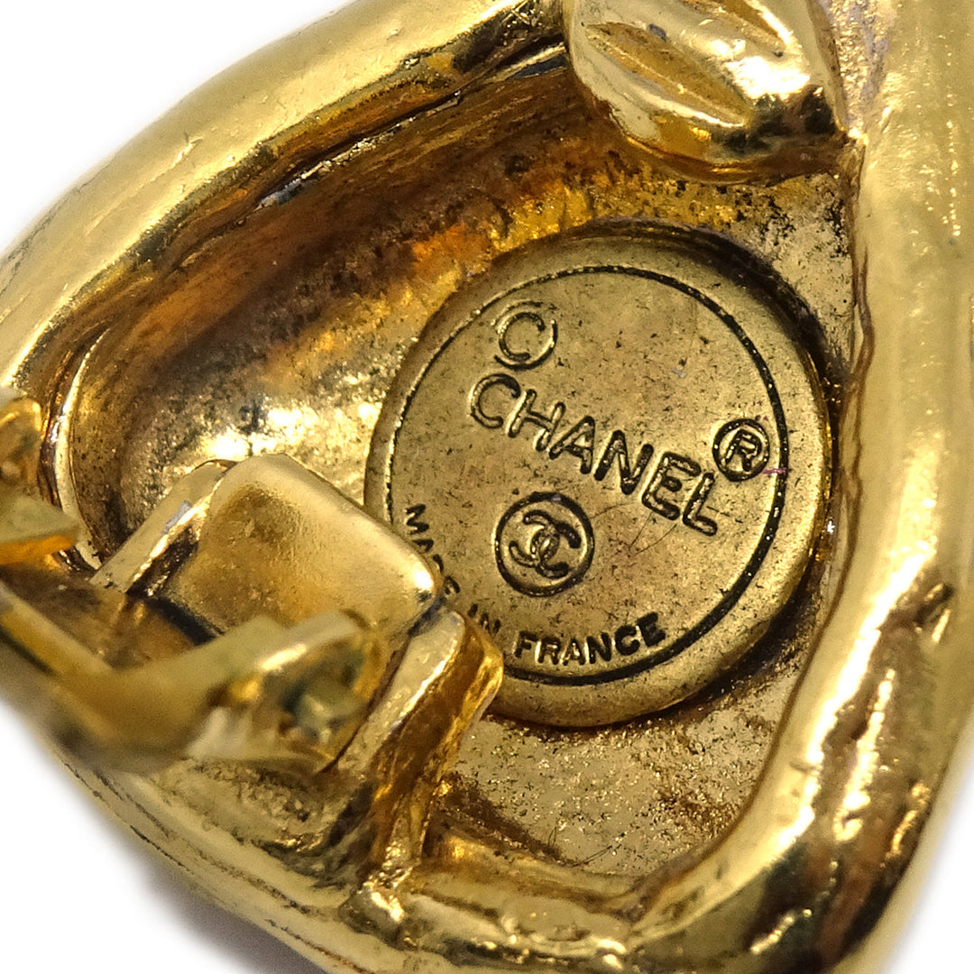 Top Quality Chanel Triangle Earrings Clip-On Gold
