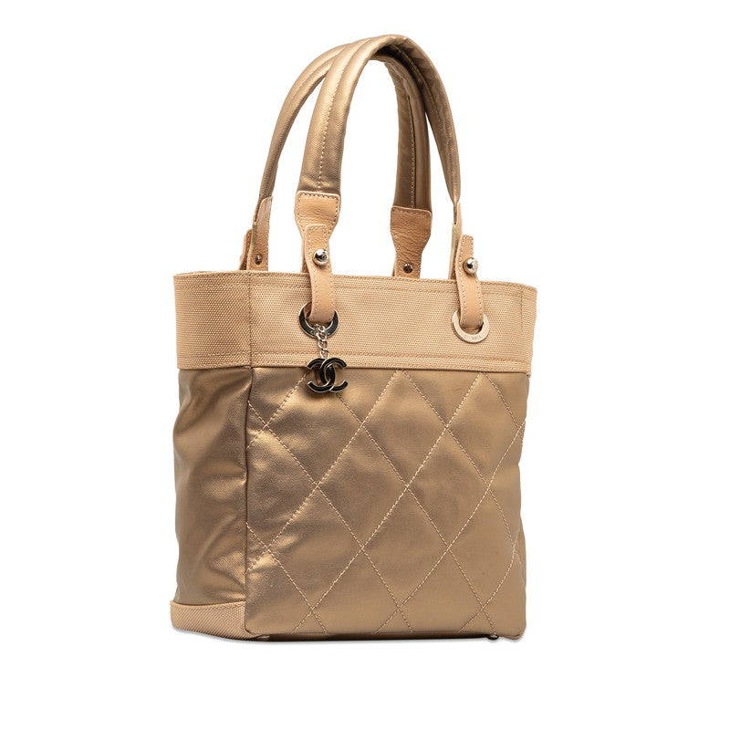 Top Quality Chanel COCOMARK PARIBIARITZ PM TOOT BAG A34208 G Beige Canvas Leather  CHANEL