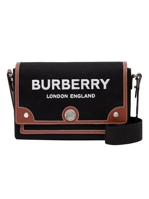 Burberry Horseferry Motif Canvas Note Crossbody Bag Black