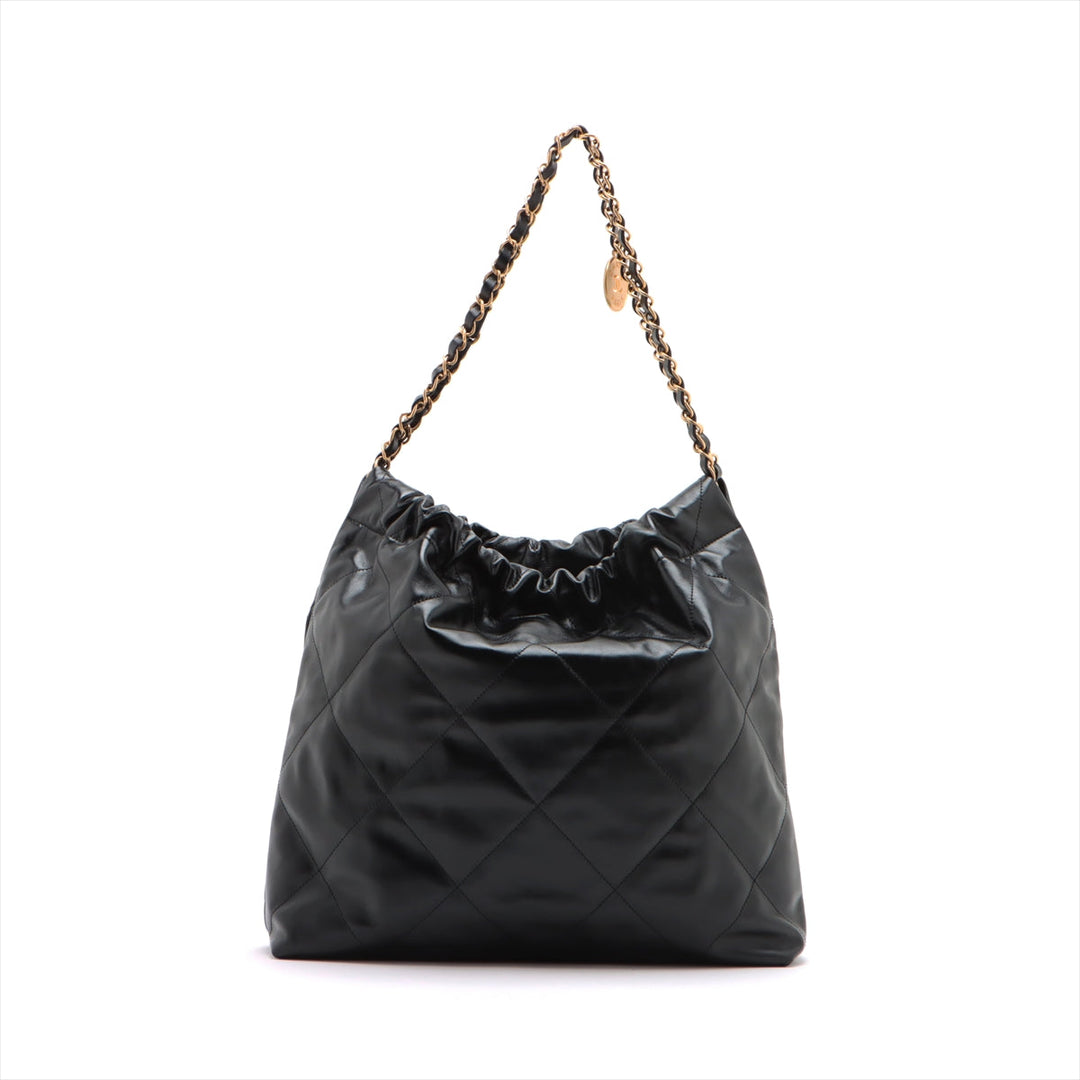 Top Quality Chanel 22 Leather Chain Shoulder Bag Black G  AS3261