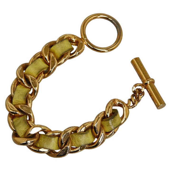 Top Quality Chanel Armband Gold Yellow  Leather  Chanel