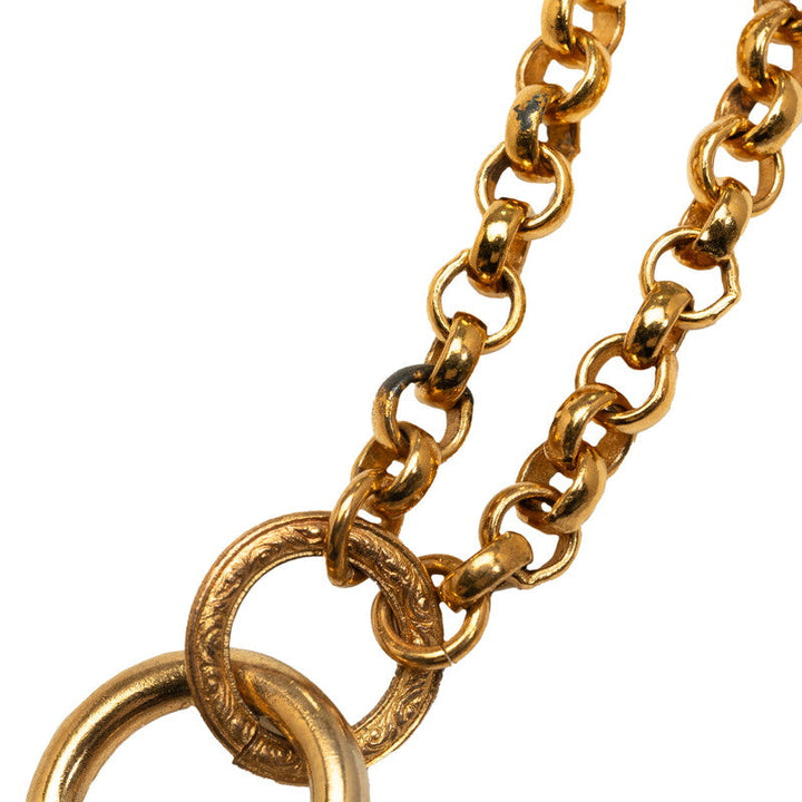 Top Quality Chanel Vintage Coco Double Heart Necklace G   Chanel