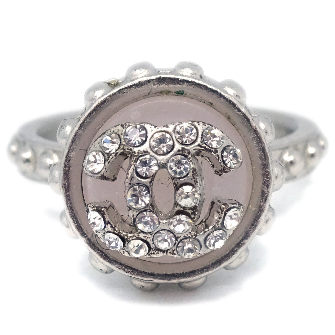 Top Quality Chanel Ring Rhinestone Silver #52 #12 02C