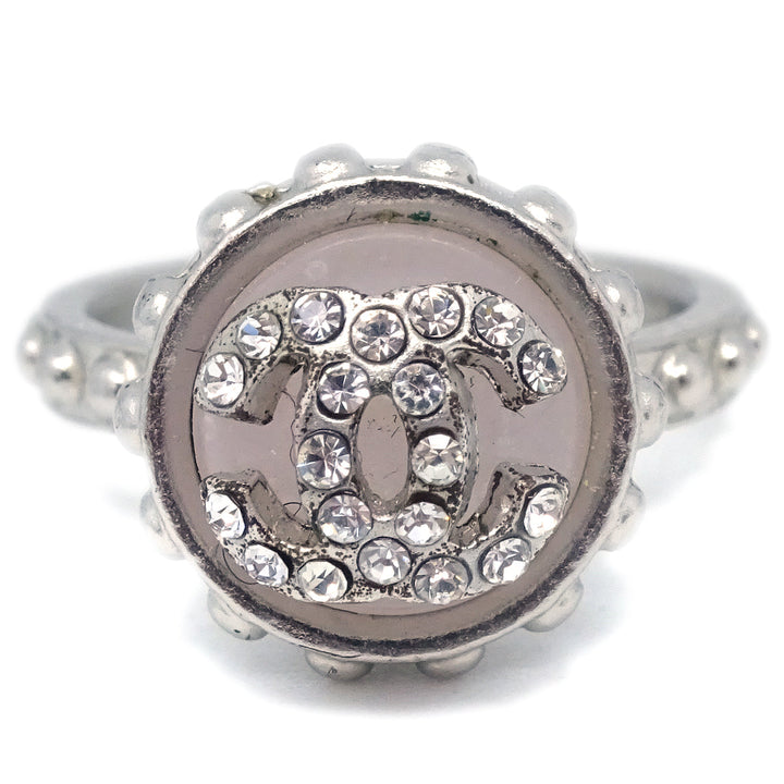 Top Quality Chanel Ring Rhinestone Silver #52 #12 02C