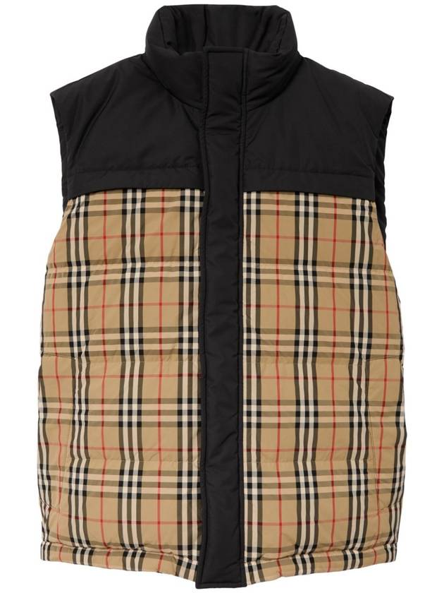 Burberry Check Panel Reversible Vest Beige