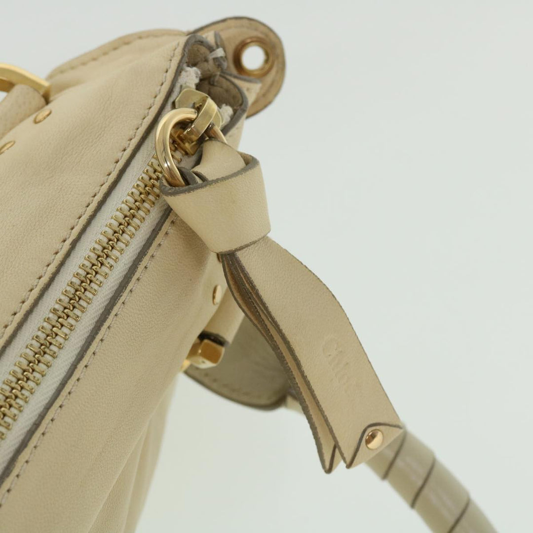 Chloe Mercy Hand Bag Leather 2way Cream 50194