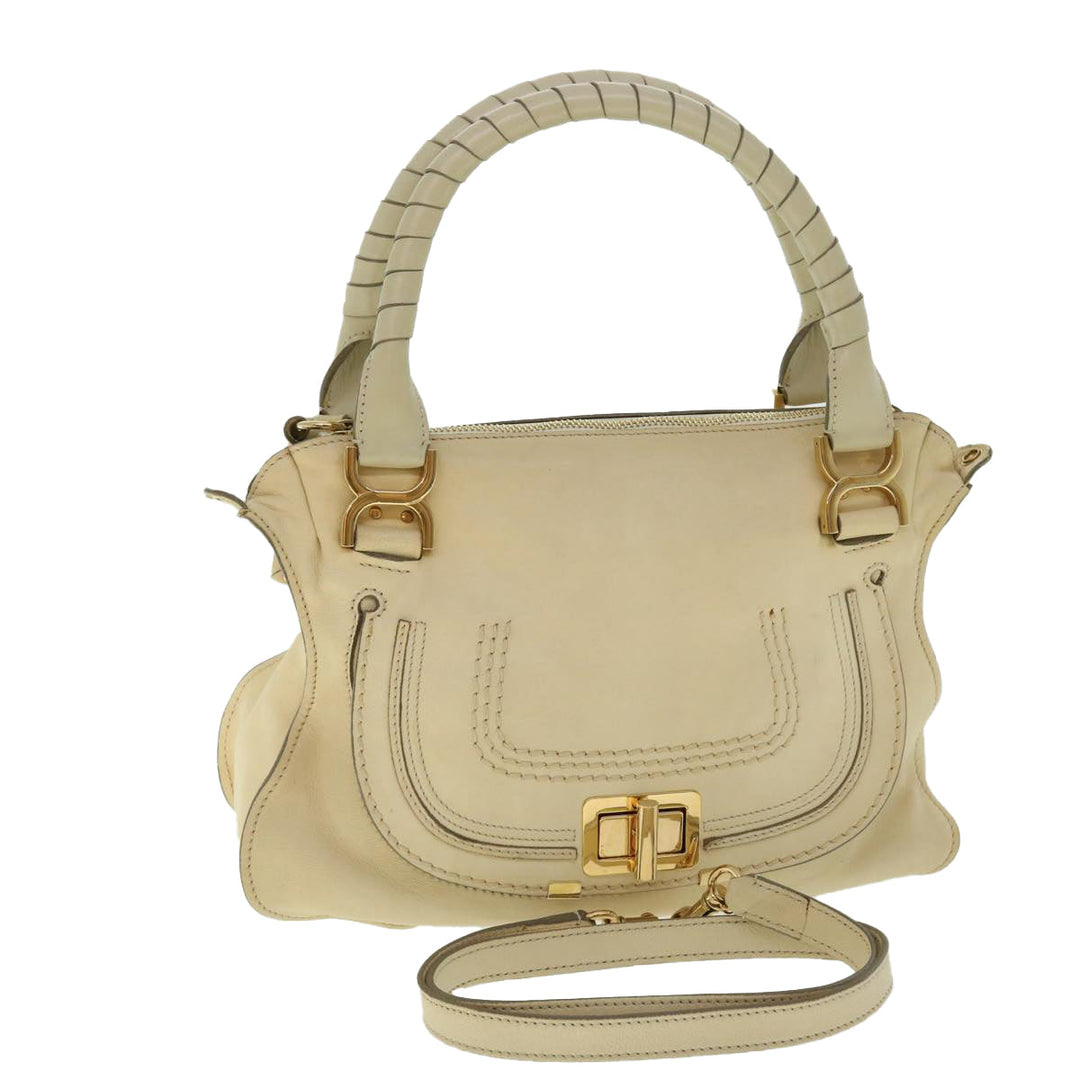 Chloe Mercy Hand Bag Leather 2way Cream 50194