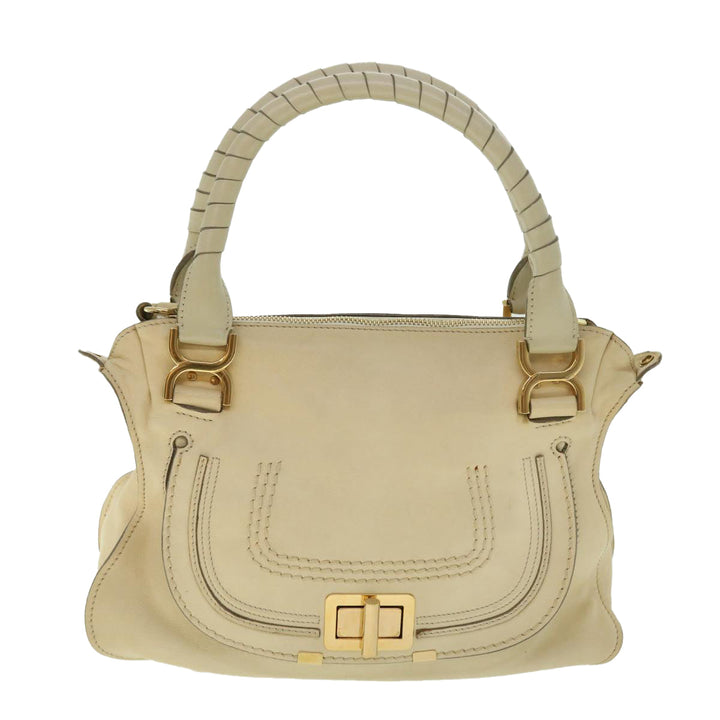 Chloe Mercy Hand Bag Leather 2way Cream 50194
