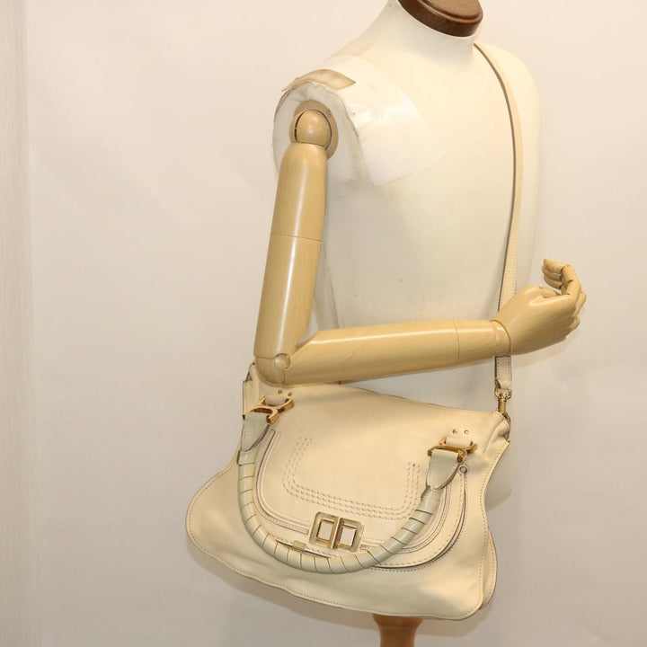 Chloe Mercy Hand Bag Leather 2way Cream 50194