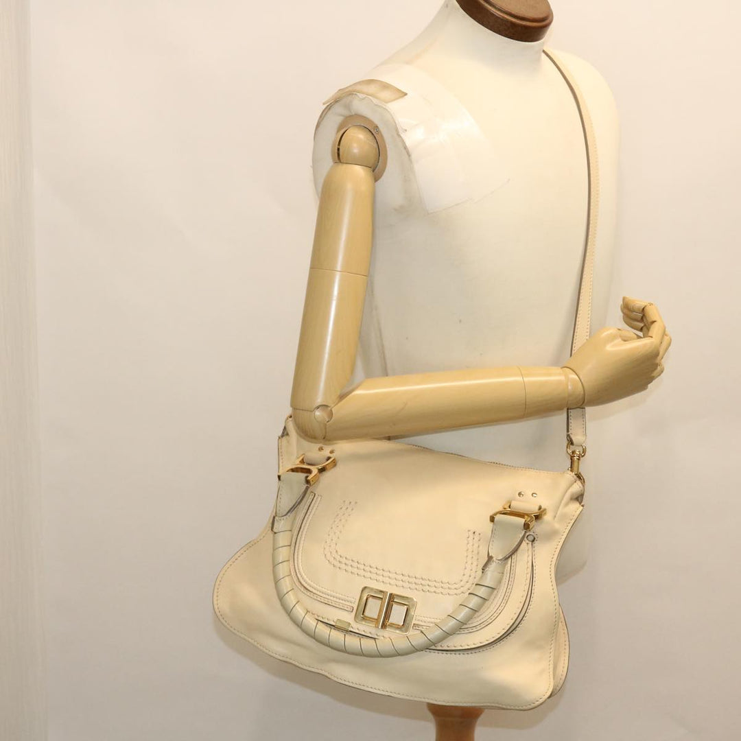 Chloe Mercy Hand Bag Leather 2way Cream 50194