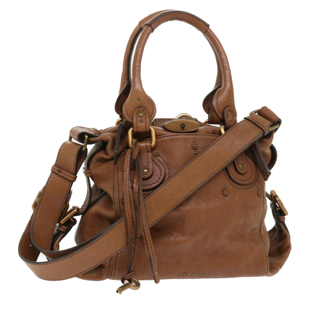 Chloe Paddington Shoulder Bag Leather Brown 04-06-53 50196
