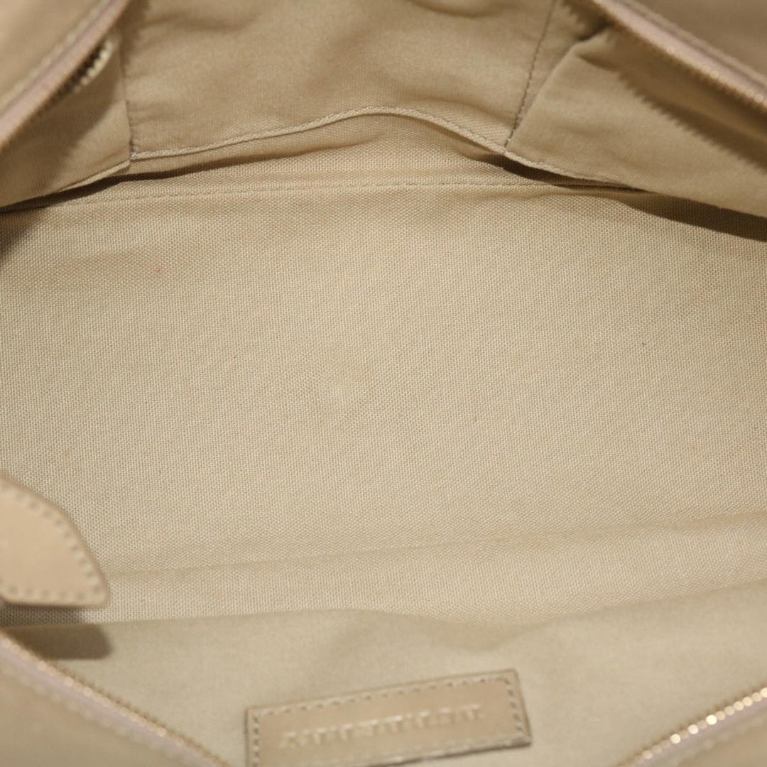 Burberry Nova Check Hand Bag Nylon Leather Beige Auth 50273