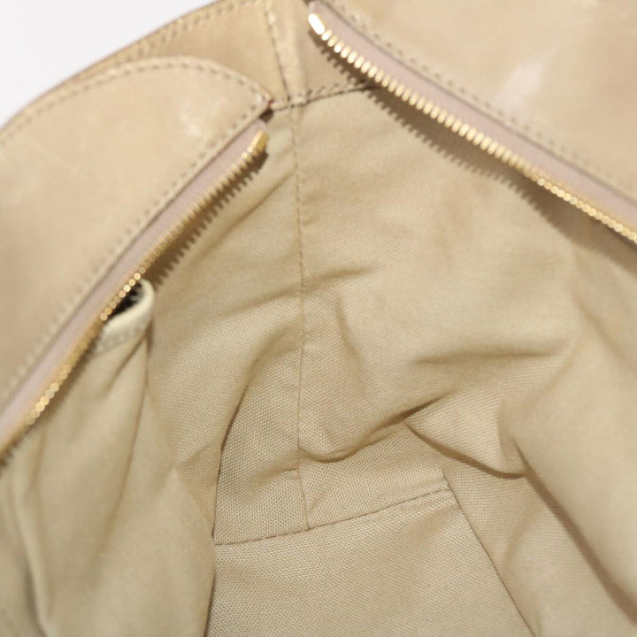 Burberry Nova Check Hand Bag Nylon Leather Beige Auth 50273