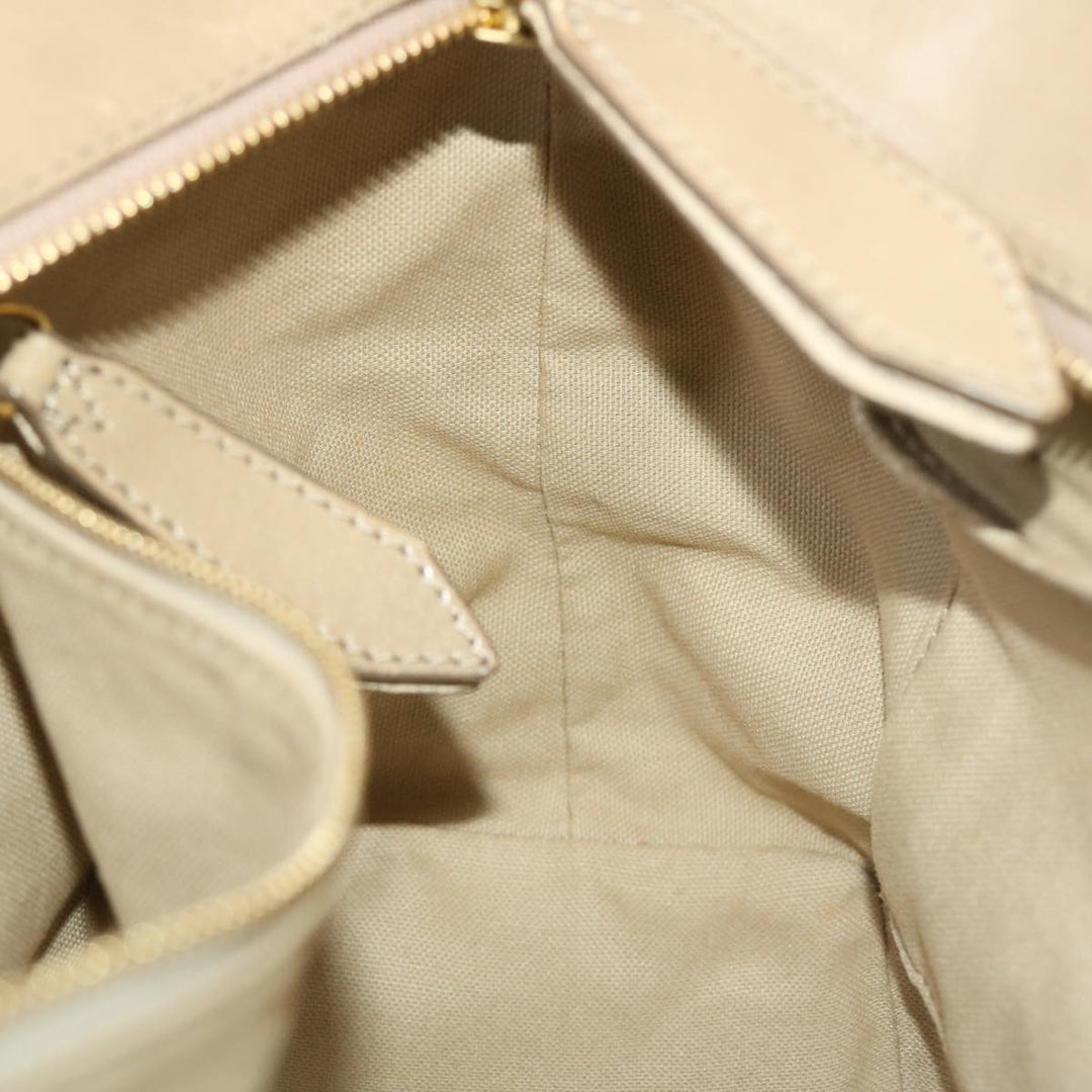 Burberry Nova Check Hand Bag Nylon Leather Beige Auth 50273
