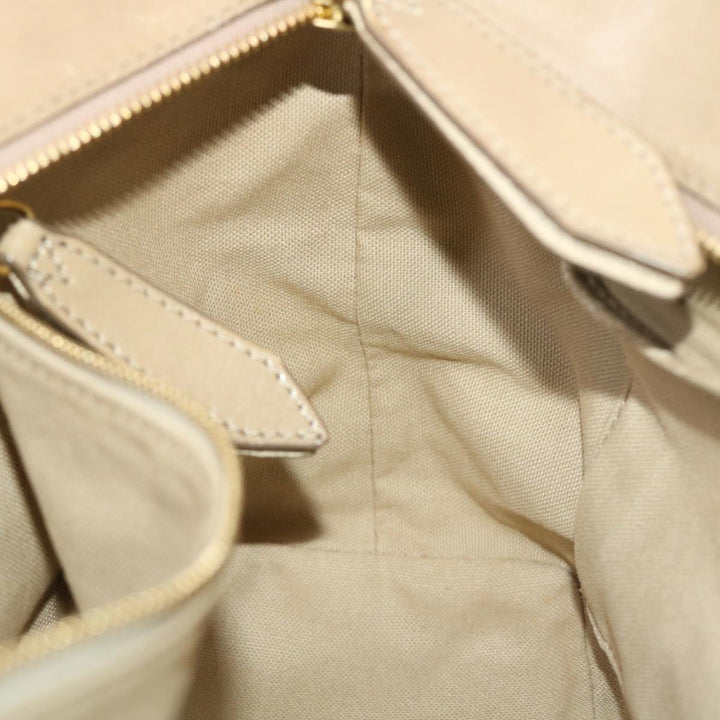 Burberry Nova Check Hand Bag Nylon Leather Beige Auth 50273