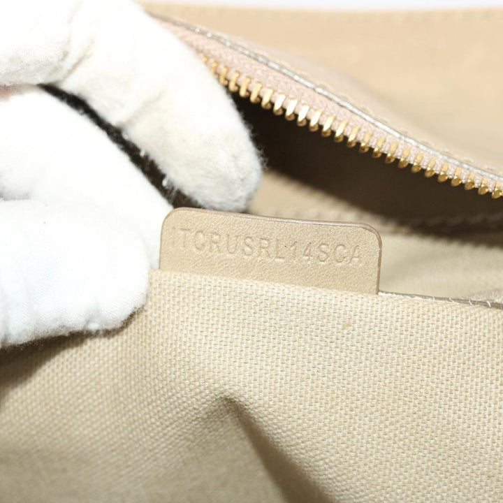 Burberry Nova Check Hand Bag Nylon Leather Beige Auth 50273