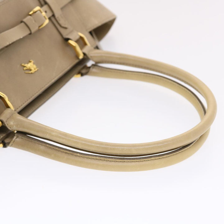 Burberry Nova Check Hand Bag Nylon Leather Beige Auth 50273