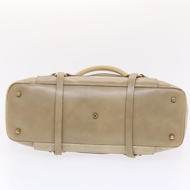 Burberry Nova Check Hand Bag Nylon Leather Beige Auth 50273