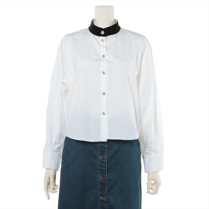 Top Quality Chanel Coconut Button Cotton X Silk  36  Black X White P73408
