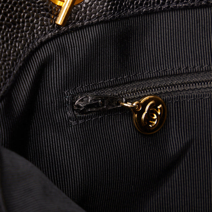 Top Quality Chanel Triple Co. Gold  Chain houlder Bag Black Caviar S  CHANEL