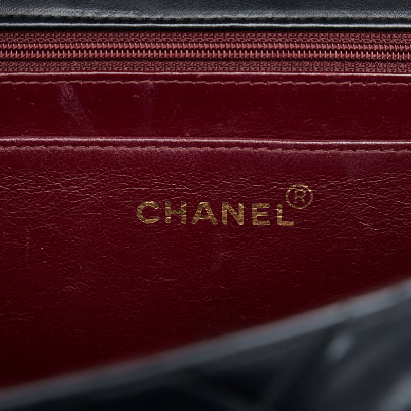 Top Quality Chanel Deca Flap Shoulder Bag Black Lambskin Ladies