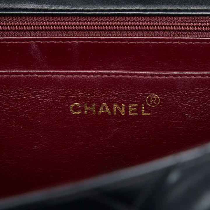 Top Quality Chanel Deca Flap Shoulder Bag Black Lambskin Ladies