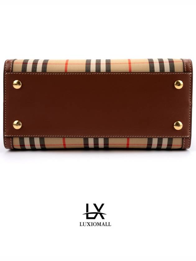 Burberry Mini Vintage Check Title Tote Bag Beige