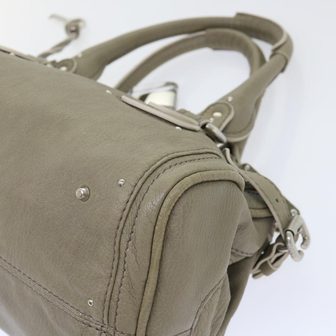 Chloe Paddington Shoulder Bag Leather Gray 01-08-51-5191 50607