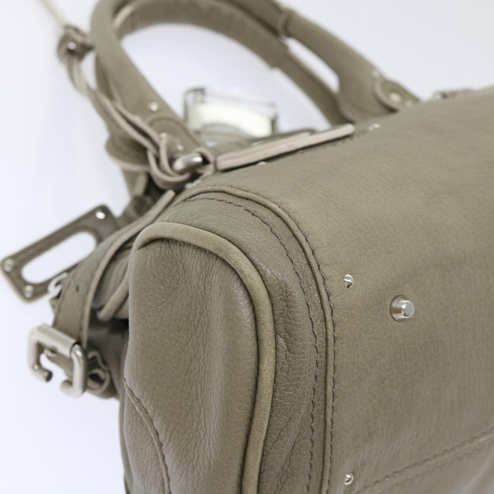 Chloe Paddington Shoulder Bag Leather Gray 01-08-51-5191 50607