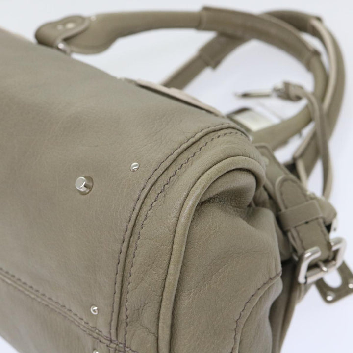 Chloe Paddington Shoulder Bag Leather Gray 01-08-51-5191 50607