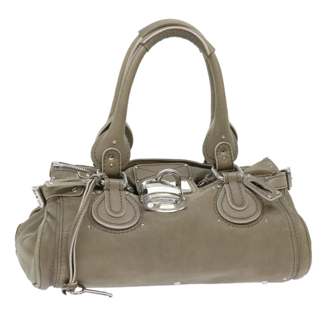 Chloe Paddington Shoulder Bag Leather Gray 01-08-51-5191 50607