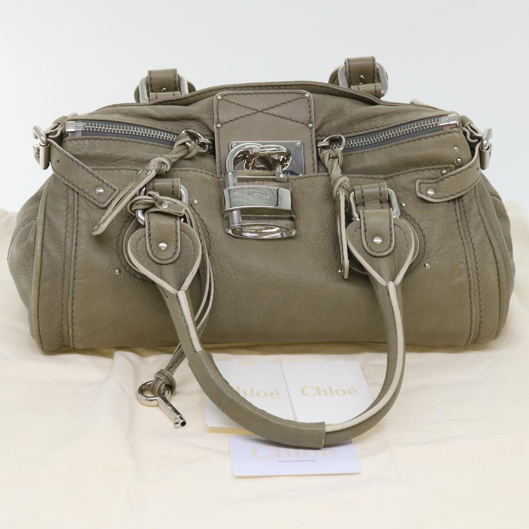Chloe Paddington Shoulder Bag Leather Gray 01-08-51-5191 50607