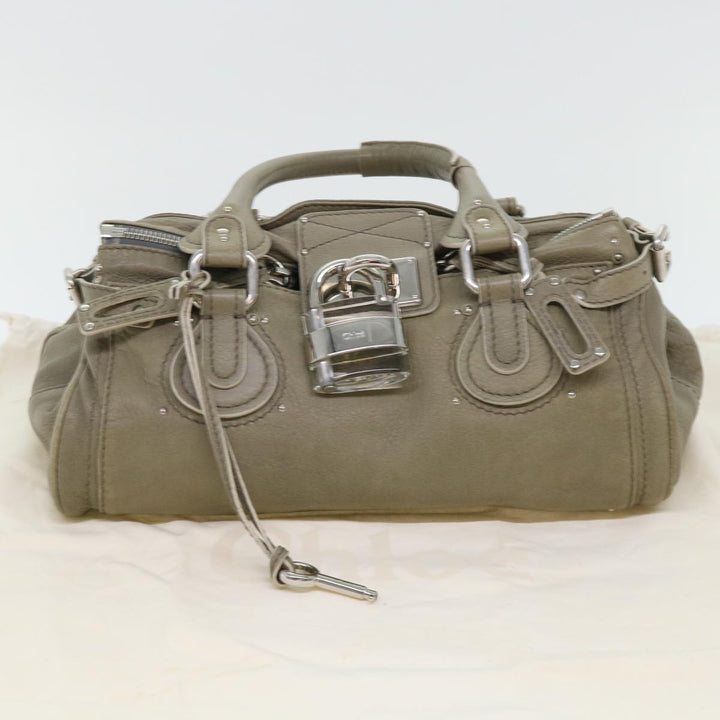 Chloe Paddington Shoulder Bag Leather Gray 01-08-51-5191 50607