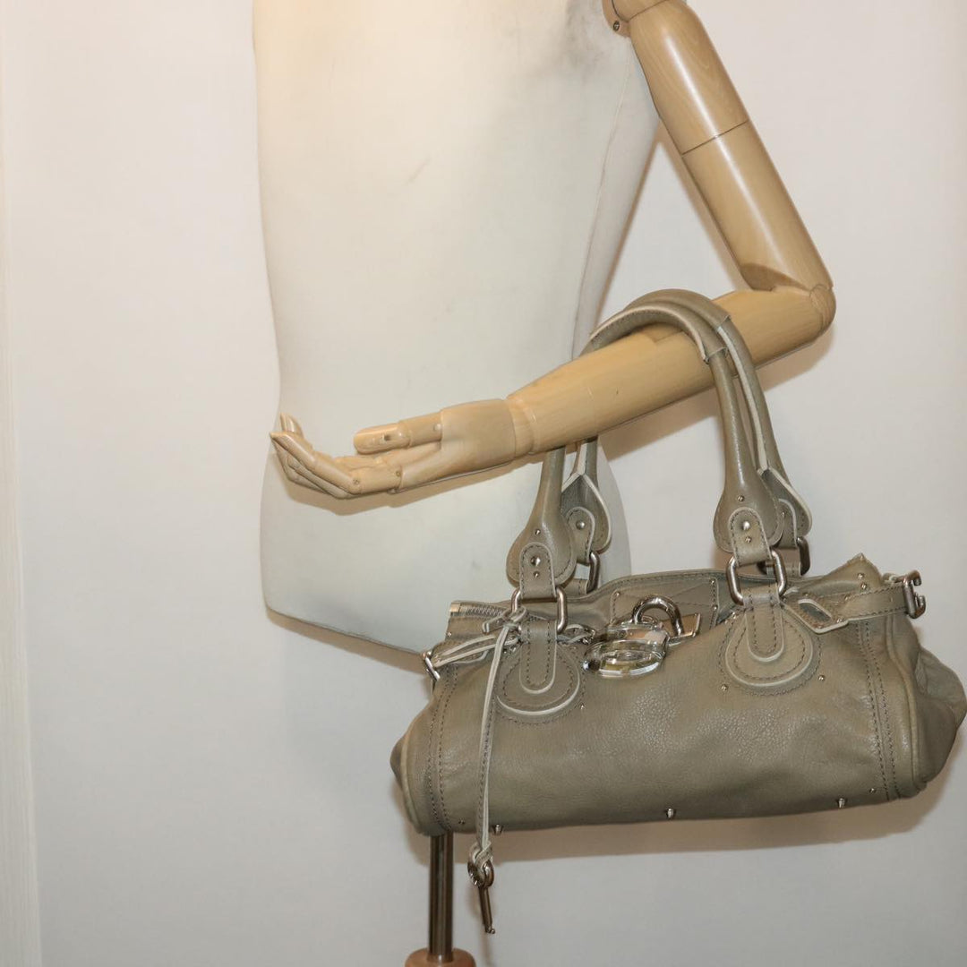 Chloe Paddington Shoulder Bag Leather Gray 01-08-51-5191 50607