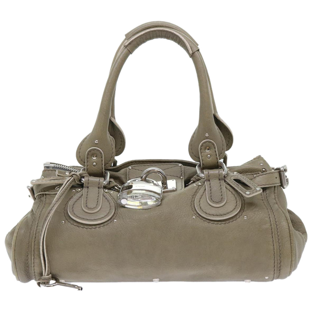 Chloe Paddington Shoulder Bag Leather Gray 01-08-51-5191 50607