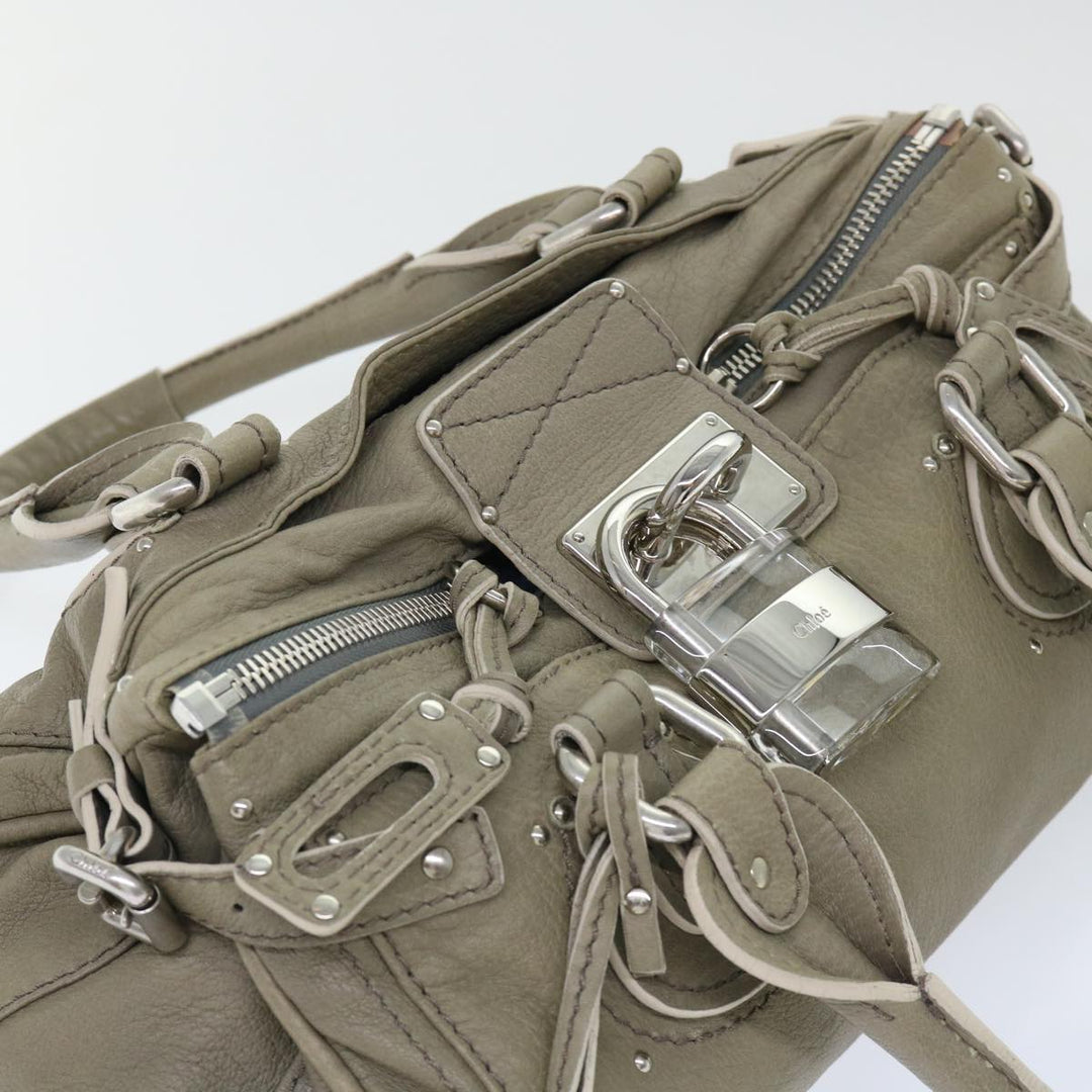 Chloe Paddington Shoulder Bag Leather Gray 01-08-51-5191 50607