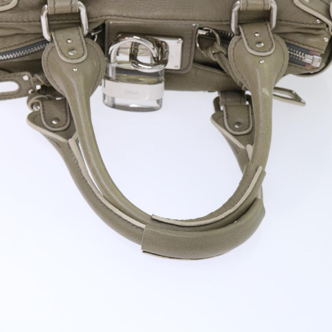Chloe Paddington Shoulder Bag Leather Gray 01-08-51-5191 50607