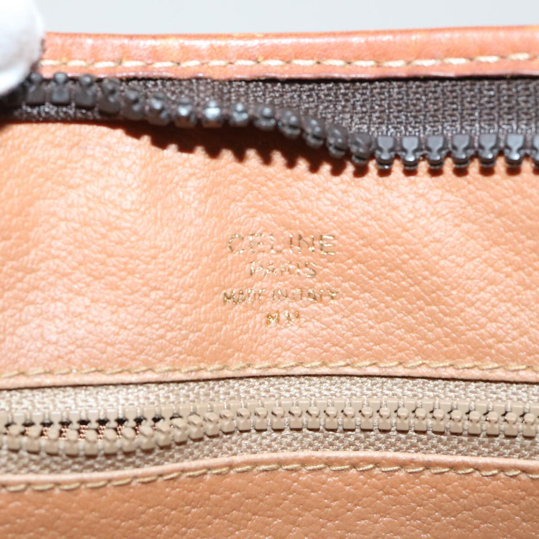 Celine Macadam Canvas Clutch Bag PVC Leather Brown  50615