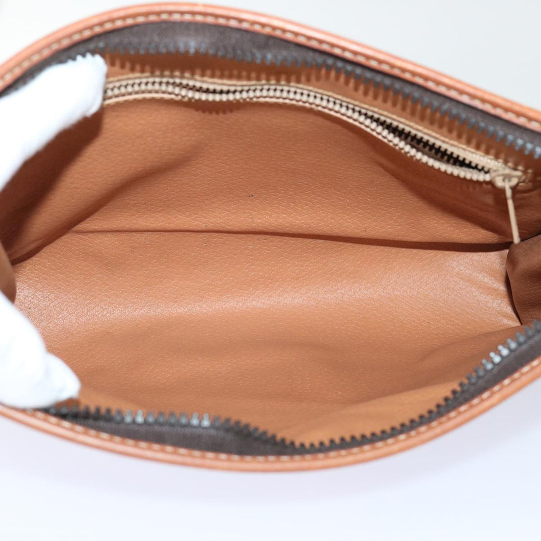 Celine Macadam Canvas Clutch Bag PVC Leather Brown  50615