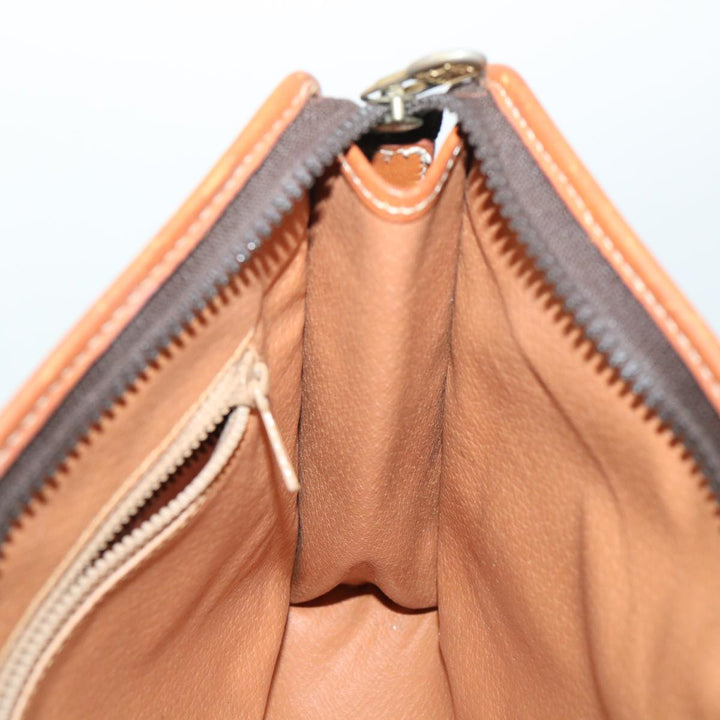 Celine Macadam Canvas Clutch Bag PVC Leather Brown  50615