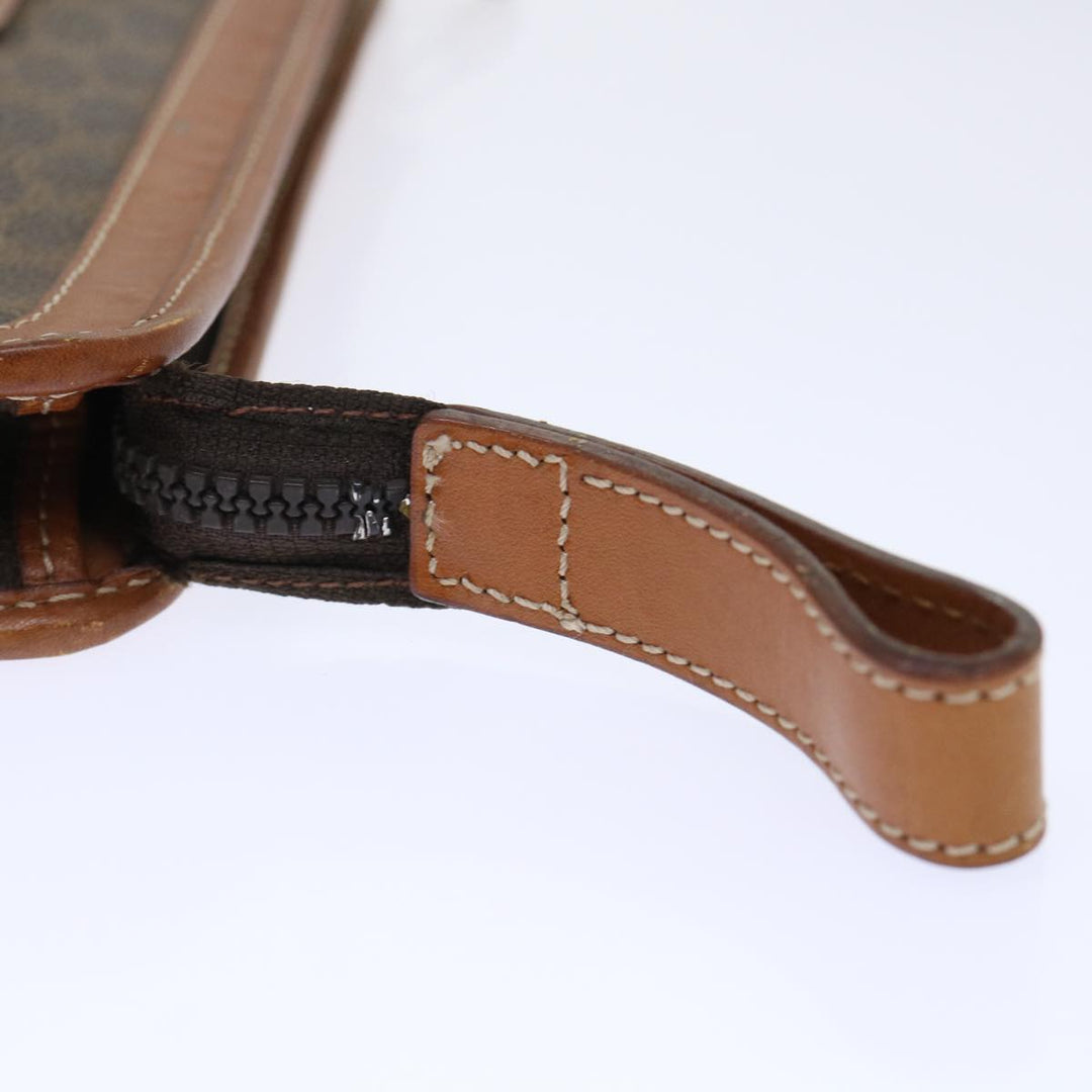 Celine Macadam Canvas Clutch Bag PVC Leather Brown  50615