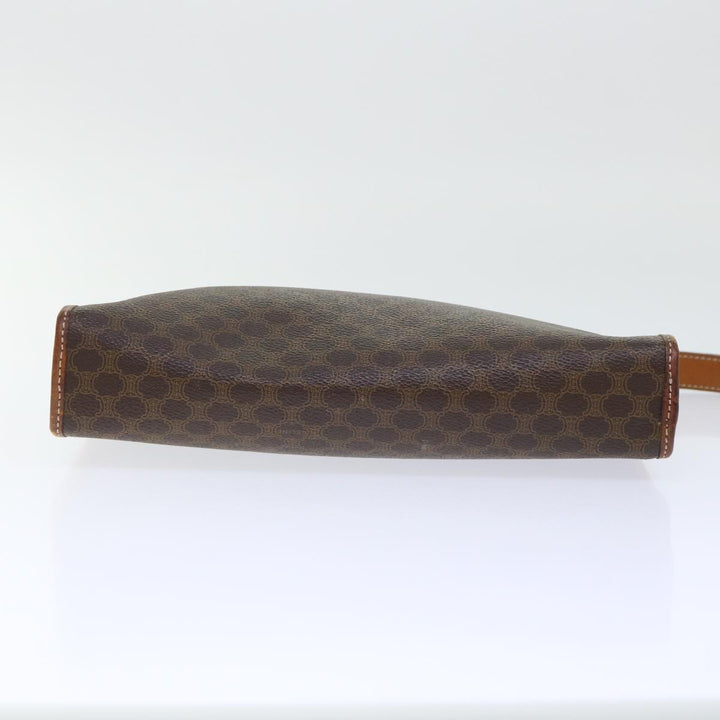 Celine Macadam Canvas Clutch Bag PVC Leather Brown  50615