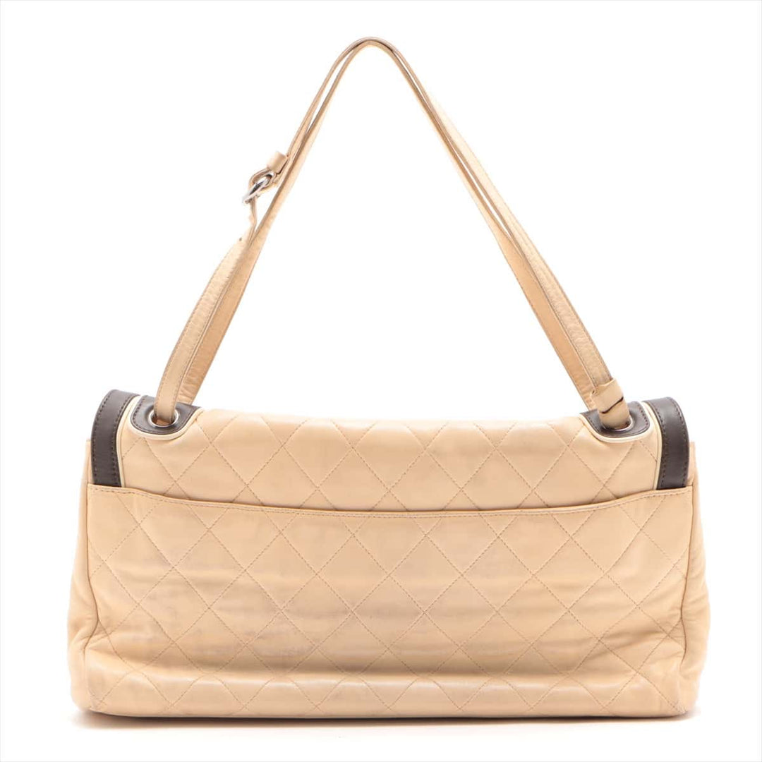 Top Quality Chanel 2.55  Chain Shoulder Bag Beige Silver  11th