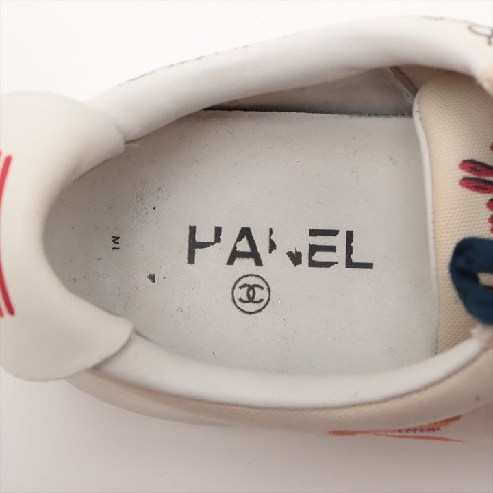 Top Quality Chanel Coco Canvas  Leather Trainers 44 Men White G34878